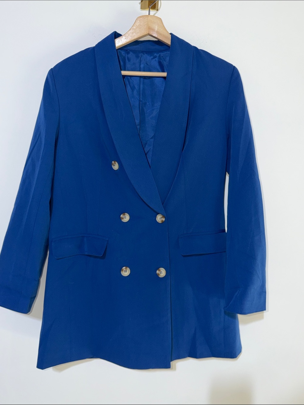 Women's Double-Breasted Royal Blue Blazer Jacket boutique brand size medium